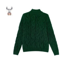 Wool Blend Pullover Women Classic Cable Knit Turtleneck Women Sweater